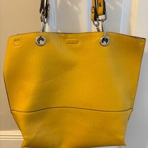 CALVIN KLEIN YELLOW LARGE TOTE BAG